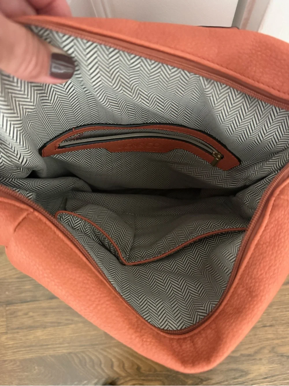 Faux Leather Backpack with Patterned Straps